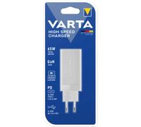 VARTA 65W GaN USB-C Wall Charger, 2x USB-C PD + USB-A QC Fast Charge