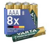 VARTA 8 x AAA Battery Power on Demand 800mAh