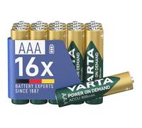 VARTA AAA Battery Pack of 16 Power on Demand 800mAh