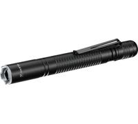Aluminium F10 Pro LED Flashlight (incl. 2X Longlife Power AAA Batteries for Everyday-use, 150 lumens, Shock Proof, 3 Years Guarantee) Black for