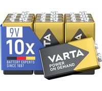 VARTA Batteries 9V, Pack of 10, Power on Demand, Alkaline
