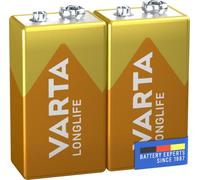 VARTA Batteries 9V, Pack of 2, Longlife, Alkaline 9 V | 6LP3146, long-life block battery, up to 10-year shelf life, for smoke detector, measuring devices, clocks and remote controls