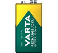 VARTA Batteries 9V, rechargeable, Pack of 1, Recharge Accu Power, 200 mAh | Ni-MH Block-rechargeable 8.4 V, pre-charged, ready to use, for smoke detector, measuring devices, no memory effect