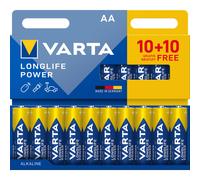 VARTA Batteries AA 10+10 (Pack of 20), Longlife Power, Alkaline, 1.5 V, Ideal for Toys, Wireless Mouse, Torches, 90% Recycled Packaging, Made in Germ