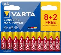 VARTA Batteries AA, Pack of 10, Longlife Max Power, Alkaline
