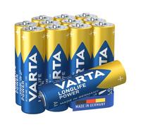VARTA Batteries AA Pack of 12, Longlife Power, Alkaline, 1.5 V, Ideal for Toys, Wireless Mouse, Torches, Plastic-Free Packaging, Made in Germany