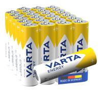 VARTA Batteries AA, Pack of 24, Energy, Alkaline, 1.5 V | Size LR6, Made in Germany, up to 10-year shelf life, for remote control, wall clock, radio, calculator, mouse or alarm clock