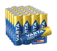 VARTA Batteries AA, Pack of 24Cube, Longlife Power, Alkaline | LR6 1.5 V, Made in Germany, up to 10-year shelf life, for games console, toothbrush, mouse, controller or torch