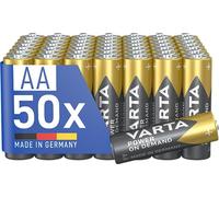 VARTA Batteries AA, pack of 50, Power on Demand, Alkaline, 1,5V, storage pack in environmentally friendly packaging, ideal for computer accessories, Smart Home devices, Made in Germany