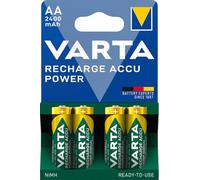 VARTA Rechargeable Ready2Use Pre-Charged Mignon Ni-Mh Battery (AA, 2,400mAh, 4-pack), rechargeable without memory effect - ready for immediate use