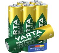 VARTA Batteries AA, rechargeable, Pack of 6, Recharge Accu Power, 2100 mAh