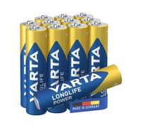 VARTA Batteries AAA, Pack of 12 (8+4), Longlife Power, Alkaline, 1.5 V | AAA battery LR03, Made in Germany, up to 10-year shelf life, for games console, toothbrush, mouse or controller