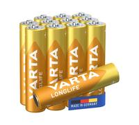 VARTA Batteries AAA, Pack of 12Cube, Longlife, Alkaline | LR03 1.5 V, Made in Germany, up to 10-year shelf life, for remote control, wall clock, radio, alarm clock or torch