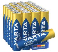 VARTA Batteries AAA, Pack of 24, Longlife Power, Alkaline | LR03 1.5 V, Made in Germany, up to 10-year shelf life, for games console, toothbrush, mouse, controller or torch