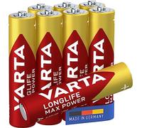 Varta Longlife Max Power AAA (LR03) Alkaline Batteries – Made in Germany – 8-pack
