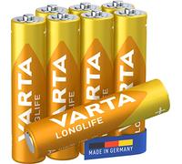 Varta Battery Longlife Alkaline AAA LR03 - Pack of 8 (04103101418)