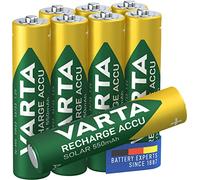VARTA Batteries AAA, rechargeable, pack of 8, Recharge Accu Solar, Akku, 550 mAh Ni-MH, ready to use, designed for solar garden lights