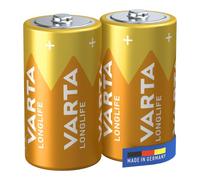 VARTA Batteries C, Pack of 2, Longlife, Alkaline 1.5 V | Size LR14, Made in Germany, up to 10-year shelf life, for remote control, wall clock, radio, alarm clock or torch