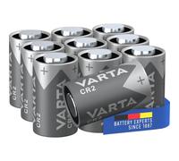 VARTA Batteries CR2, Pack of 10, Lithium Round Cell 3 V, for cameras | for digital camera, instant camera, flash, Torch, medical precision instruments or alarm system