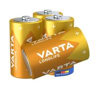 VARTA Batteries D, Pack of 4, Longlife, Alkaline 1.5 V | Size LR20, Made in Germany, up to 10-year shelf life, for remote control, wall clock, radio, alarm clock or torch