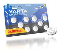 VARTA Batteries Electronics CR2032 Lithium button cell 3V battery 20-pack, Button cells in original blister pack of 1