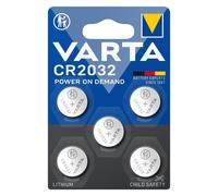 VARTA Batteries Electronics CR2032 Lithium button cell 3V battery 5-pack, Button cells in original blister pack of 5