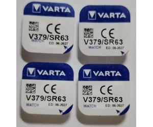 Varta batteries for Watches, V379/Sr63), 1.55 Volt Silver Oxide Pack of 4