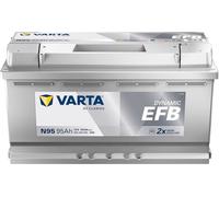 Varta Blue Dynamic EFB N95 95Ah 850A | High starting power, replacement battery, starter battery, suitable for start-stops, high reliability, long service life