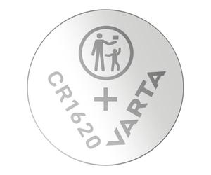 VARTA Coin Cell Batteries CR1620, Pack of 2, Lithium Coin, 3 V, for clocks | child-safe packaging, for clinical thermometer, heart-rate monitor, car key, remote control, scales or calculator