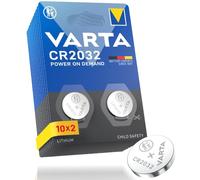 VARTA Coin Cell Batteries CR2032, Pack of 20, Power on Demand, Lithium, 3 V | safety-sealed packaging, for smart home devices, car key, remote control, scales or thermometer
