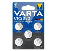VARTA Coin Cell Batteries CR2032, Pack of 5, Power on Demand, Lithium, 3 V | child-safe packaging, for smart home devices, car key, remote control, scales, thermometer or calculator