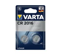 Varta CR2016 Lithium Coin Cell Battery Pack of 2 06016101402 VR74638