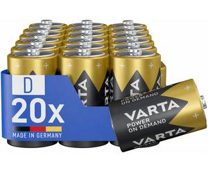 VARTA D Mono Alkaline Powerful Batteries Pack of 20 - Power on Demand Bulk Pack