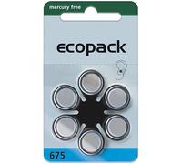 Varta Ecopack Hearing Aid Batteries Type 675 (PR44, Blue) - Pack of 30 (5 x 6) - Zinc-Air Batteries 1.4 V - Durable, Reliable & Powerful - Original Quality