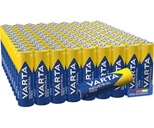 VARTA Industrial Pro AA Mignon Alkaline Batteries LR6 - 100-pack, Made in Germany