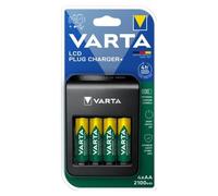 Varta Lcd Pug Charger+ With 4x2100mah Aa Black