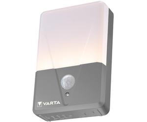 VARTA LED Motion Sensor Night Light Motion Sensor Outdoor Light, IP44 | 3 m range, 2 light levels, Schraube, magnet and adhesive tape, incl. 3x AAA Batteries, White, robust, long-lasting housing