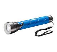 VARTA Flashlight photoluminescent rubber ring on the light head, IPX4 splash-proof housing, Aluminum, Blue