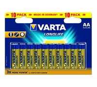 Varta Longlife AA Batteries - 2 x Packs of 10 (20 Batteries)