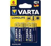 Varta Longlife AA (LR6) Alkaline Batteries - Pack of 6