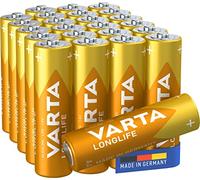 VARTA Longlife AA Mignon LR06 Alkaline Batteries (24-pack) - Made in Germany - ideal for remote controls, radios, alarm clocks and clocks