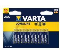Varta Longlife AAA Alkaline Batteries LR03 - Pack of 10 - Packaging May Vary