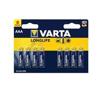 Varta Battery Longlife Alkaline AAA LR03 - Pack of 8 (04103101418)