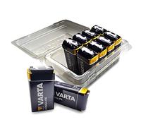 Varta Longlife Battery 9 V Block Alkaline Batteries 6LP3146 in Resealable Box of 10 by Weiss - More Power +