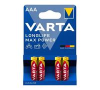 VARTA Longlife Max Power Alkaline Battery, Micro (AAA), Contents: 4