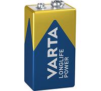 VARTA Longlife Power 9V Block 6LR61 Alkaline E-Block Battery (1-pack) - Made in Germany - ideal for fire alarms, smoke detectors, tuners