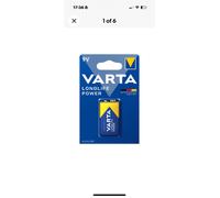 Varta Longlife Power 9V PP3 6LR61 Alkaline Batteries Ten Pack