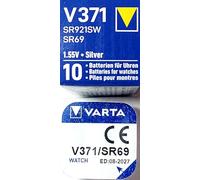 VARTA Lot de 10 piles oxyde argent pour montres, V371 (SR69), 1,55 Volt