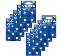 Varta LR44 V13GA Button Cell Batteries ideal for electronic toys, calculators, christmas light decorations, thermometers 1.5v 0% HG equivalent to L1154, AG13, A76, LR1154, G13A