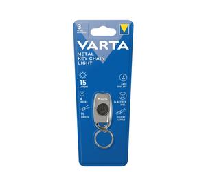 VARTA Metal Key Ring LED Flashlight 15lm CR2016 Incl